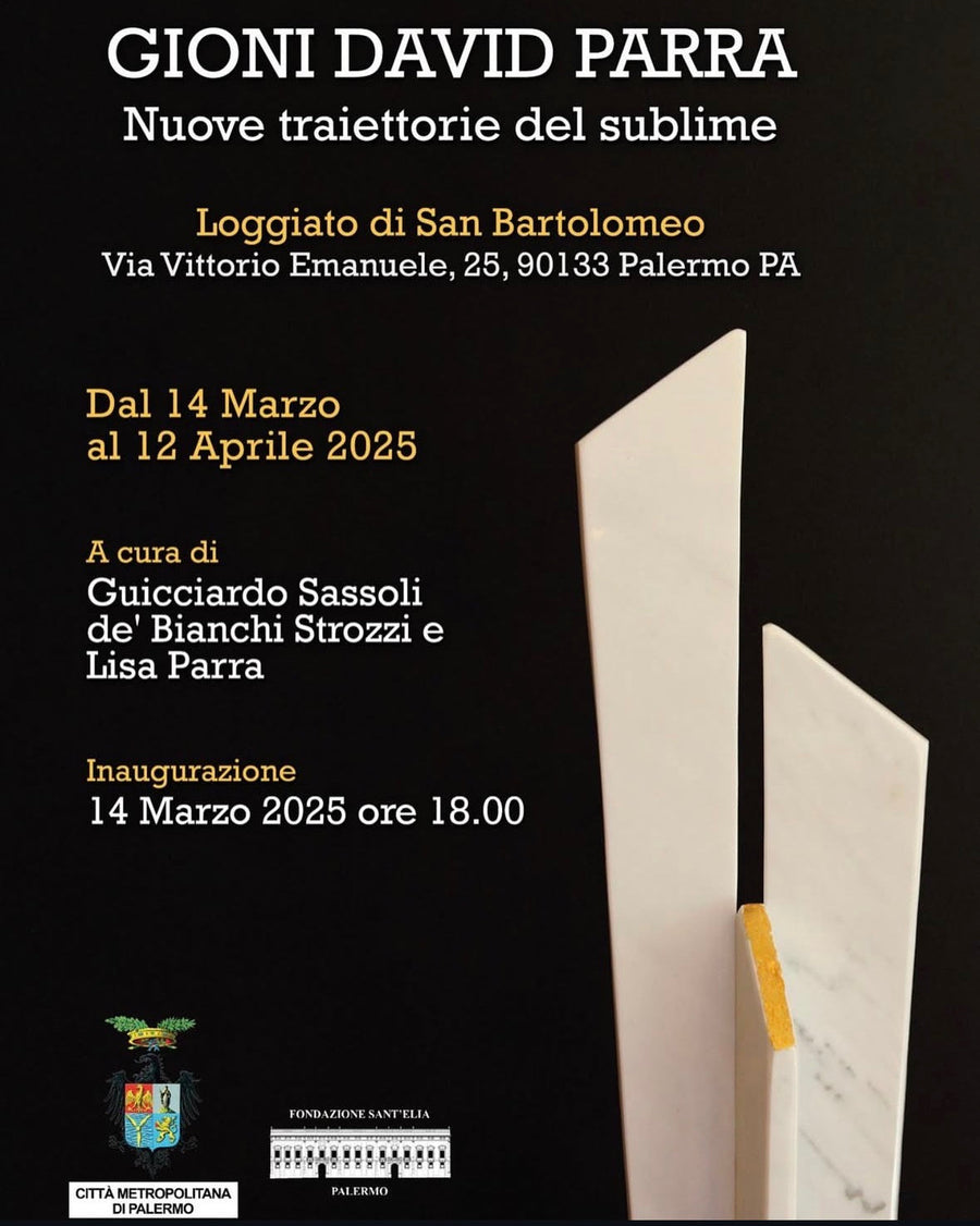 Locandina della mostra «Nuove traiettorie del sublime» di Gioni David Parra