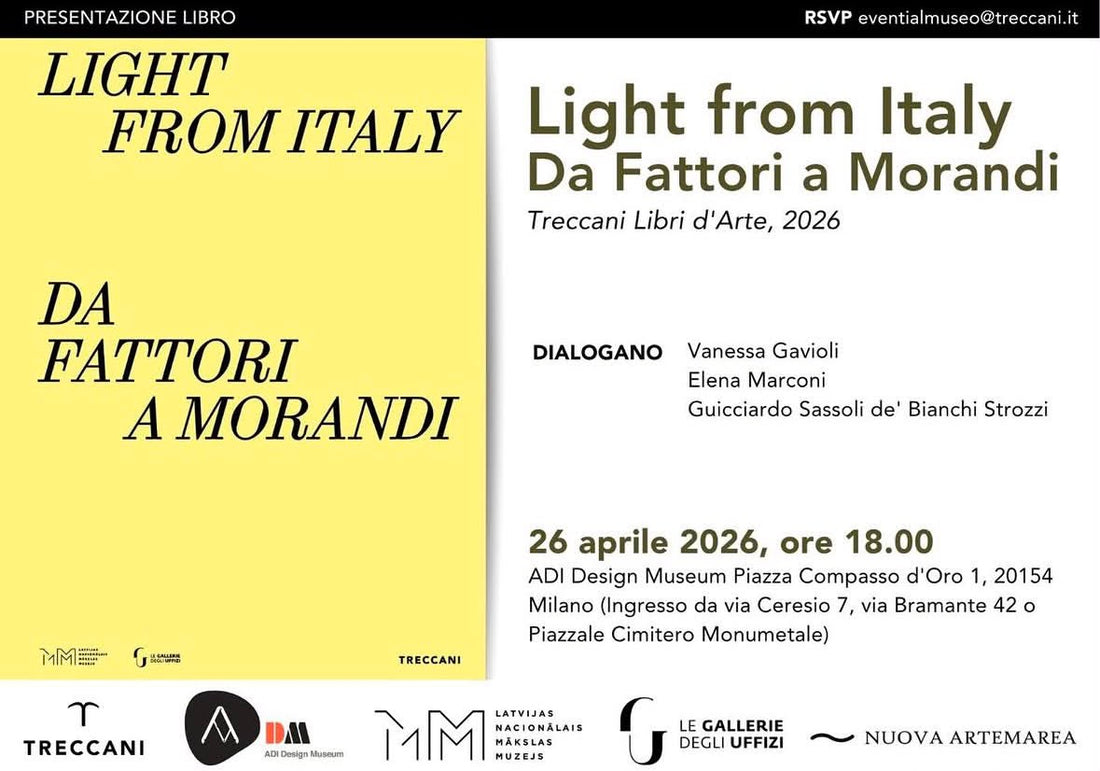 Locandina della presentazione del catalogo «Light from Italy. Da Fattori a Morandi»