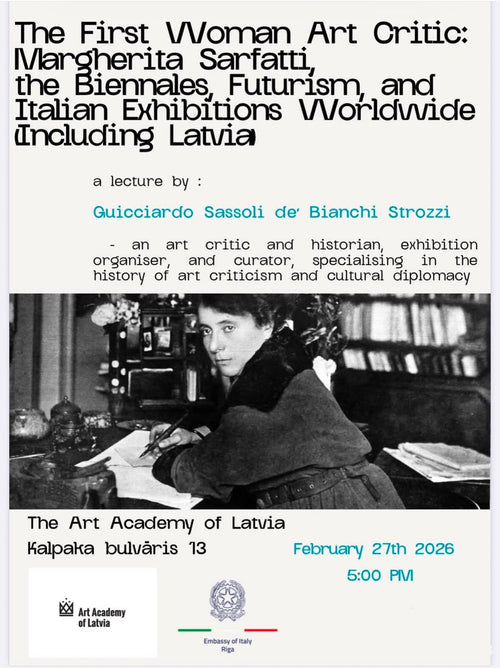 Locandina della conferenza «La prima donna critica d'arte: Margherita Sarfatti»