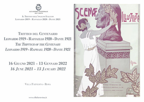 Locandina della mostra «Il Trittico del Centenario. Leonardo 1919 Raffaello 1920 Dante 1921» a Roma