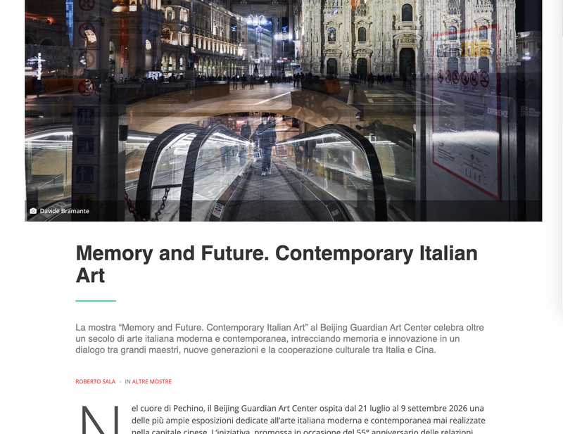 Memory and Future. Contemporary Italian Art