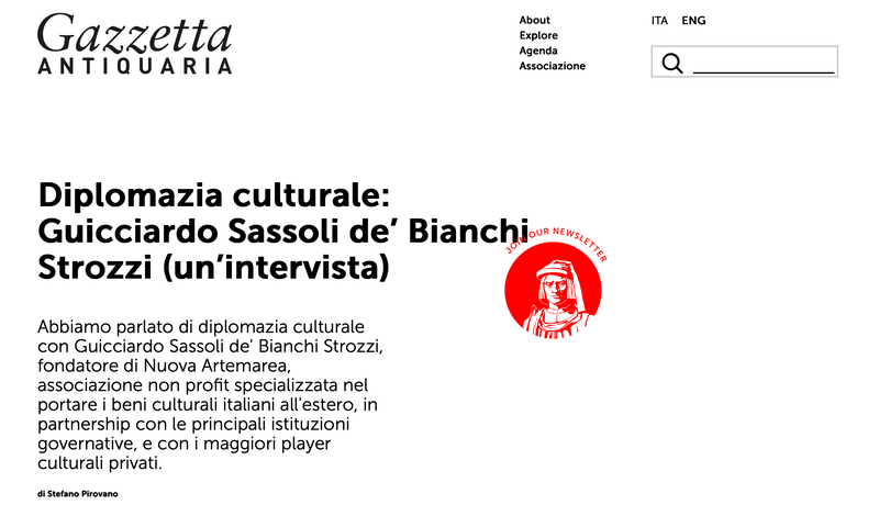 Diplomazia culturale: Guicciardo Sassoli de’ Bianchi Strozzi (un’intervista)