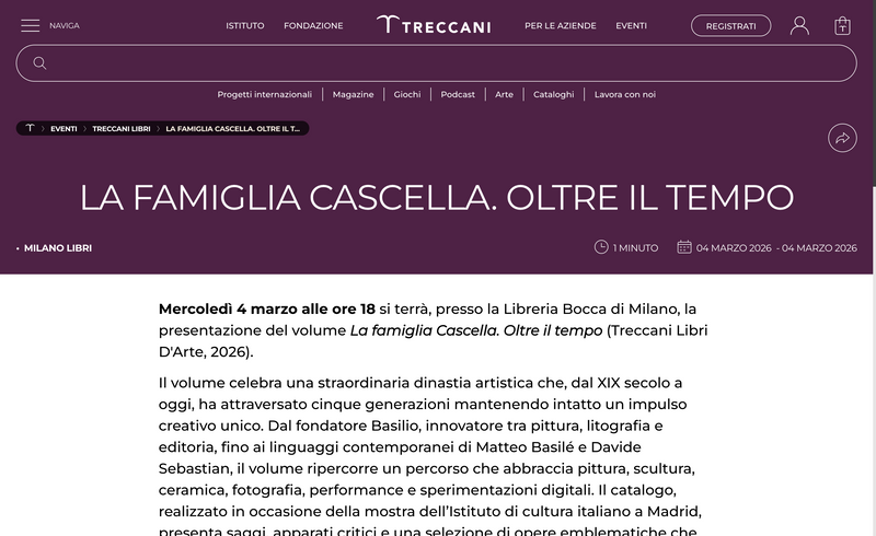 La famiglia Cascella. Oltre il tempo - Libreria Bocca