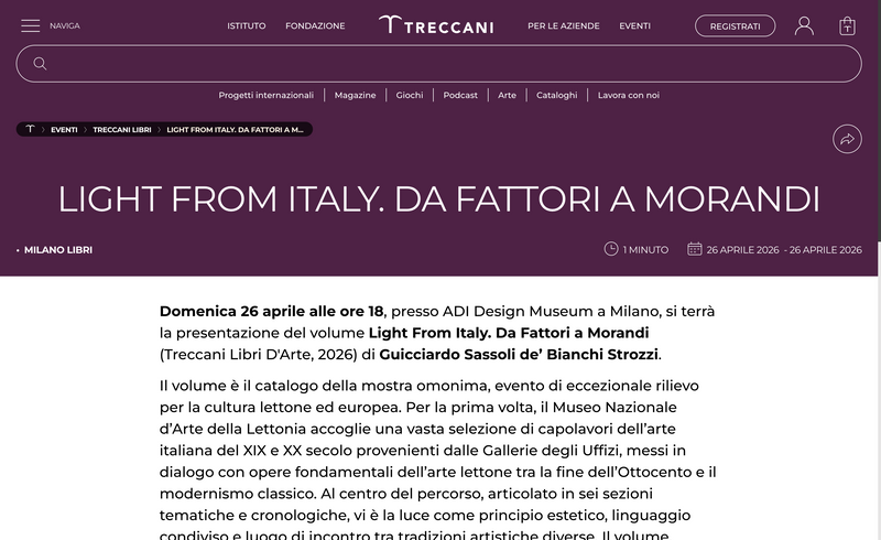 Light from Italy: da Fattori a Morandi - ADI Design Museum