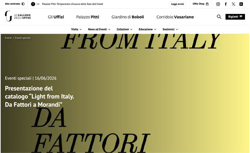 Presentazione del catalogo “Light from Italy. Da Fattori a Morandi”